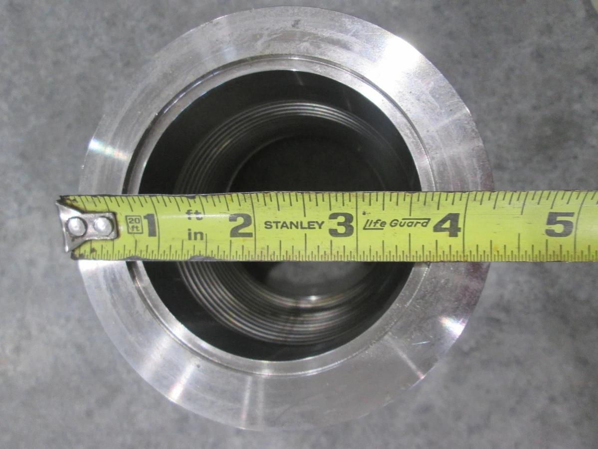 Used Stainless Steel Formed Bellows Vacuum Pipe / Hose, 5 1/2"L, 107MM Flange, Used