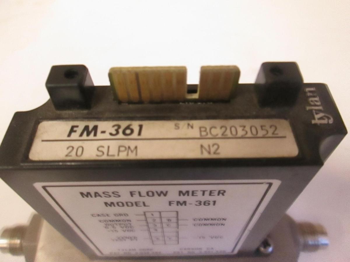 Used Tylan FM-361 Mass Flow Controller MFC, 20 SLPM, N2, 1/4" MVCR