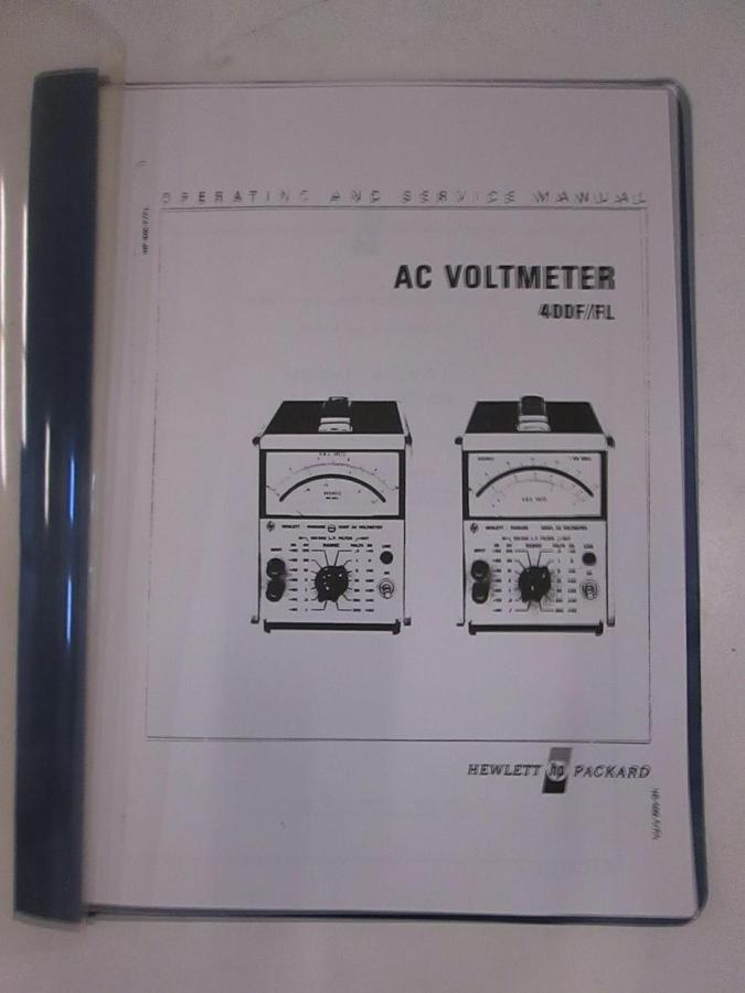Used HP AC Voltmeter 400F/FL Operating and Service Manual, Used