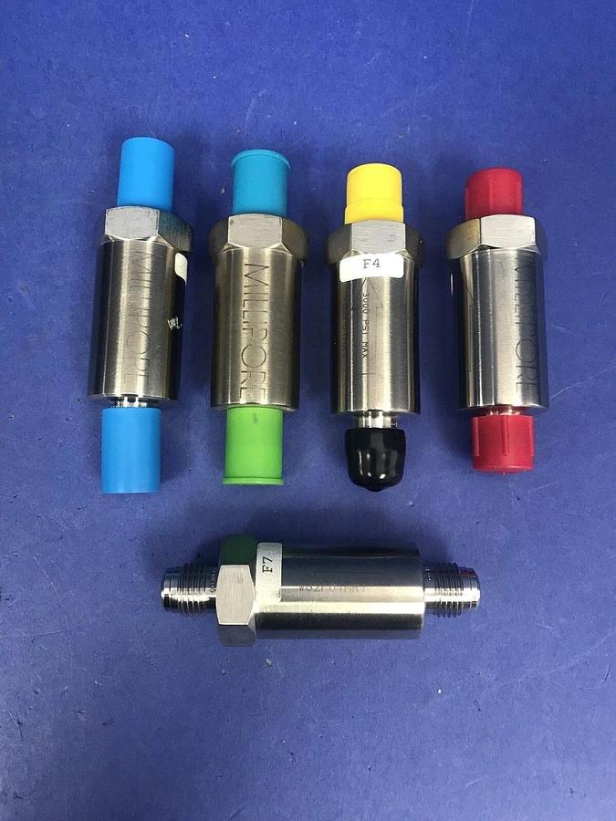 Used Millipore Wafergard F In-Line Filter WG2F01HR1, 1/4" MVCR, Lot of 5 Used