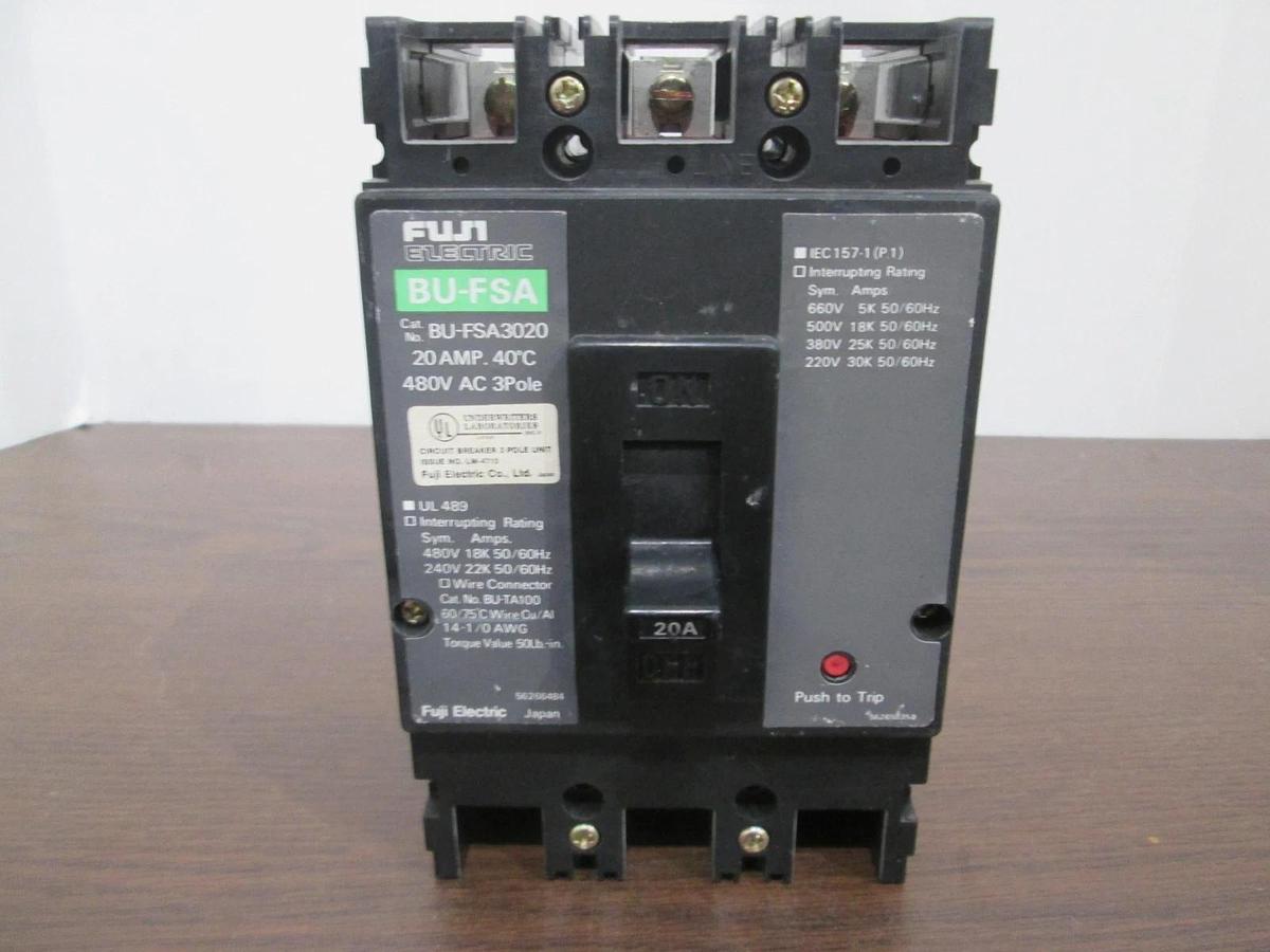 Used Fuji, BU-FSA3020, 20A, 3 Pole Circuit Breaker, 480V, Used