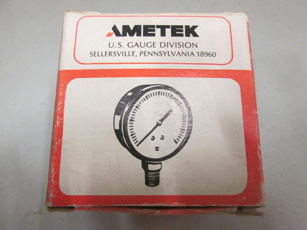 Used Ametek, P500, 0-3000PSI Gauge, 1/4 male pipe center Back Mount, New
