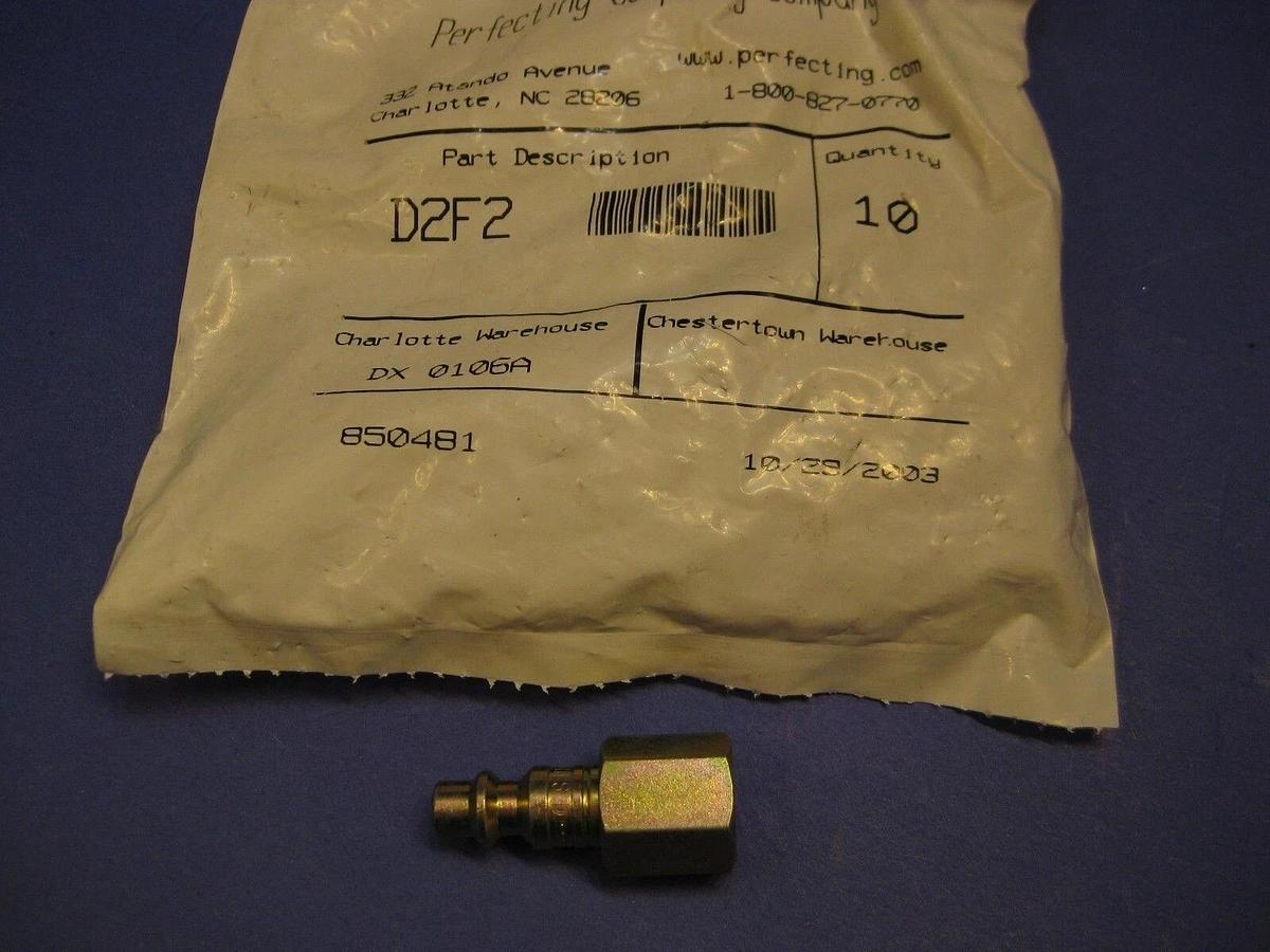 Perfecting Coupling D2F2 1/4" Brass Interchange Coupler and Plug, Lot of 10