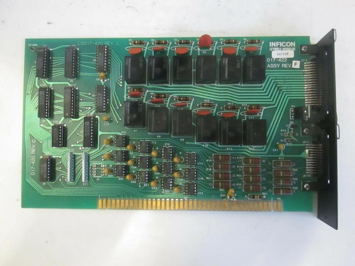 Used Inficon Leybold-Heraeus, 017-422 Interface I/O Input Output Relay Board, Used