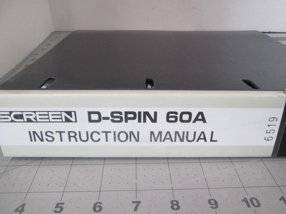 Used Screen, D-Spin 60A, Instruction Manual, Used