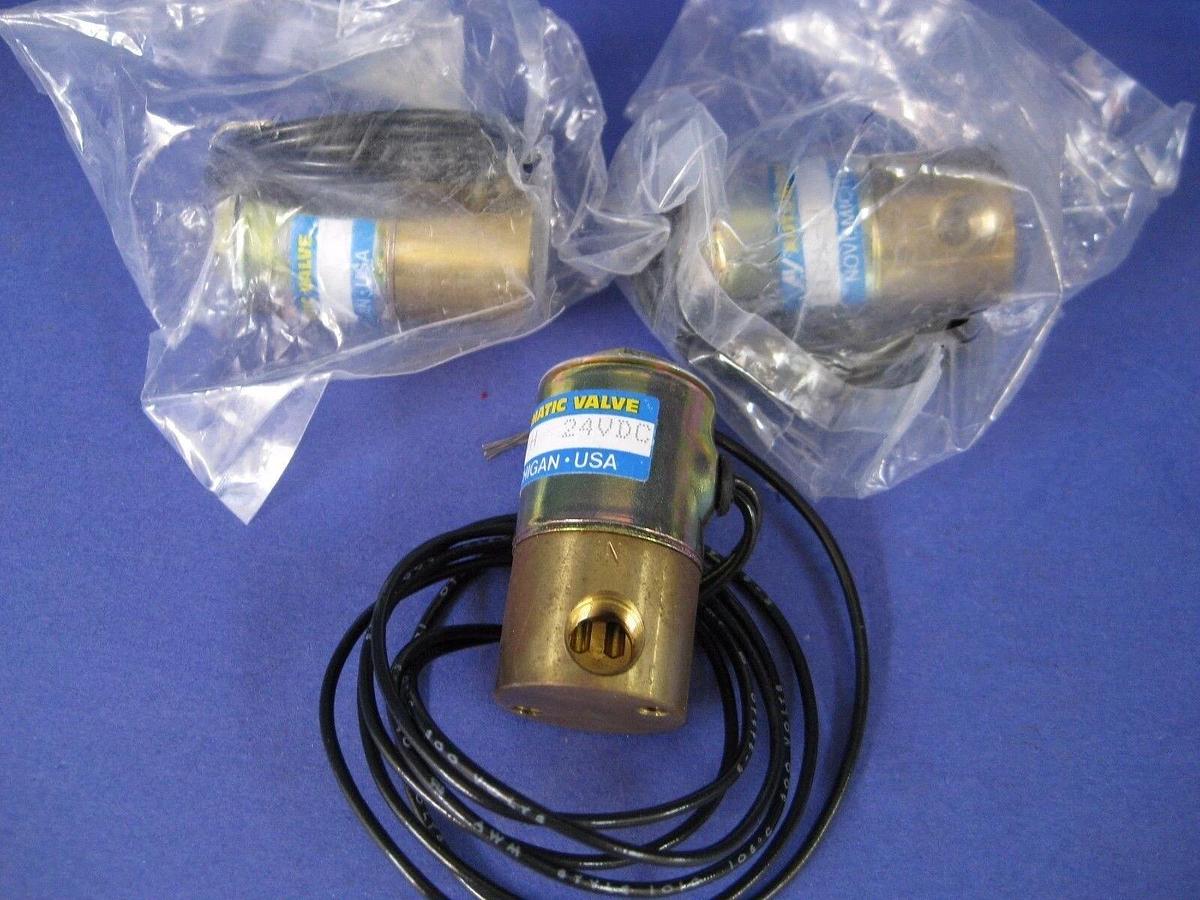 Automatic Valve 11J1-H 2-Way Solenoid Valve, 100 psi, 6W, 24 VDC, LOT of 3 NEW