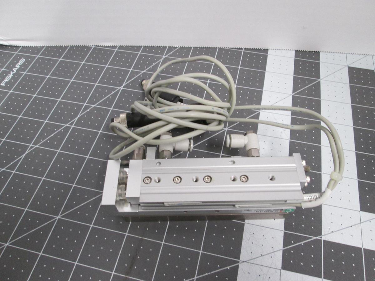Used SMC 13-MXS6L-50A Precision Air Slide Table Cyl with 2x D-M9NW Auto Switches