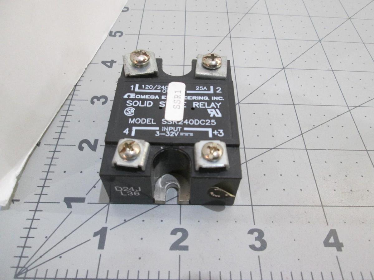 Used Omega, Model SSR240DC25, Solid State Relay, Used