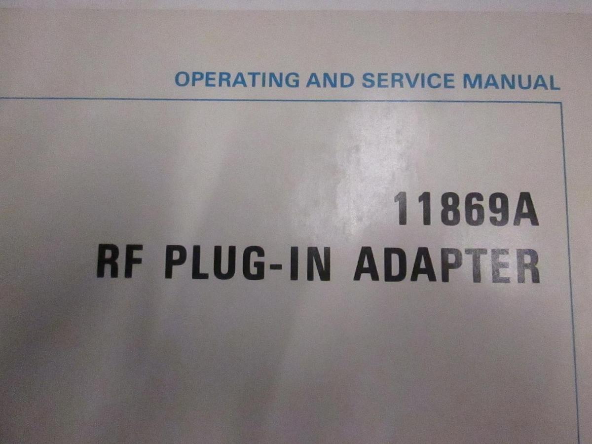 Used HP 11869A RF Plug-In Adapter, Operating and Service Manual, Used