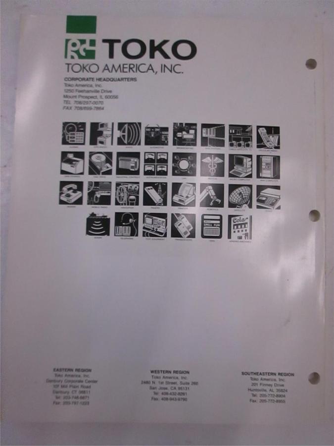Used Coils and Filters TOKC 1990-1991 Catalog, Used