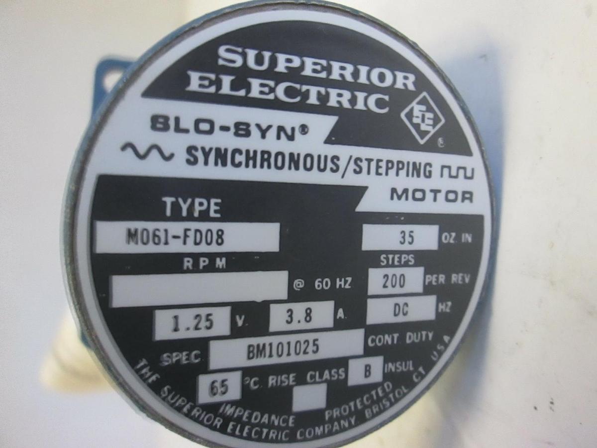Used Superior Electric M061-FD08 Slo-Syn Synchronous Stepping Motor, Used