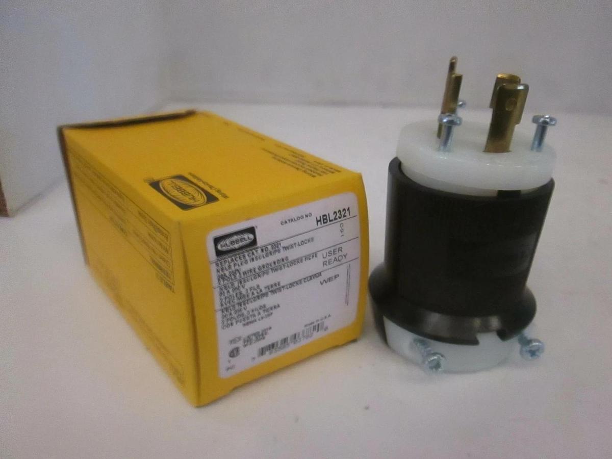 Hubbell L6-20 Locking Plug Twist Lock NEMA 20A 250V HBL2321, New