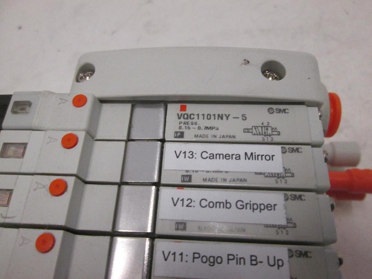 Used SMC, EX250, DeviceNet Interface Module Assy w/ 14 Valves, VQC1101NY-5, Used