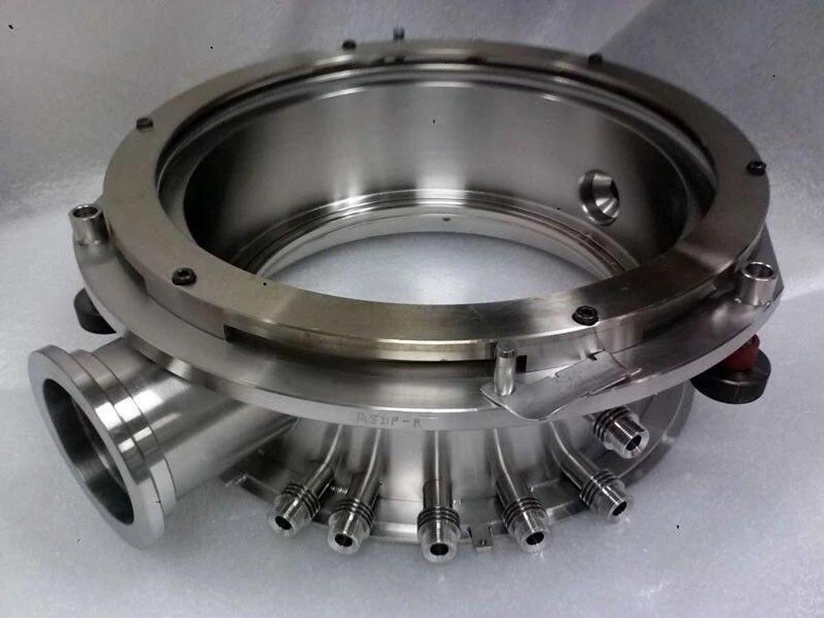 Used TEL Tokyo Electron 1187-131743-12, 2185-033126-12 Manifold Flange Plenum, Alpha8