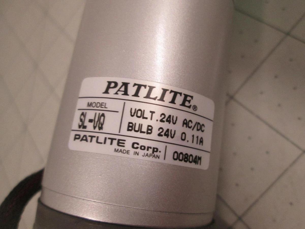 Patlite, SL-VQ, 00804M,Light Signal Tower,R/Y/G, 24V w/ 4 Pin Wire Harness, Used