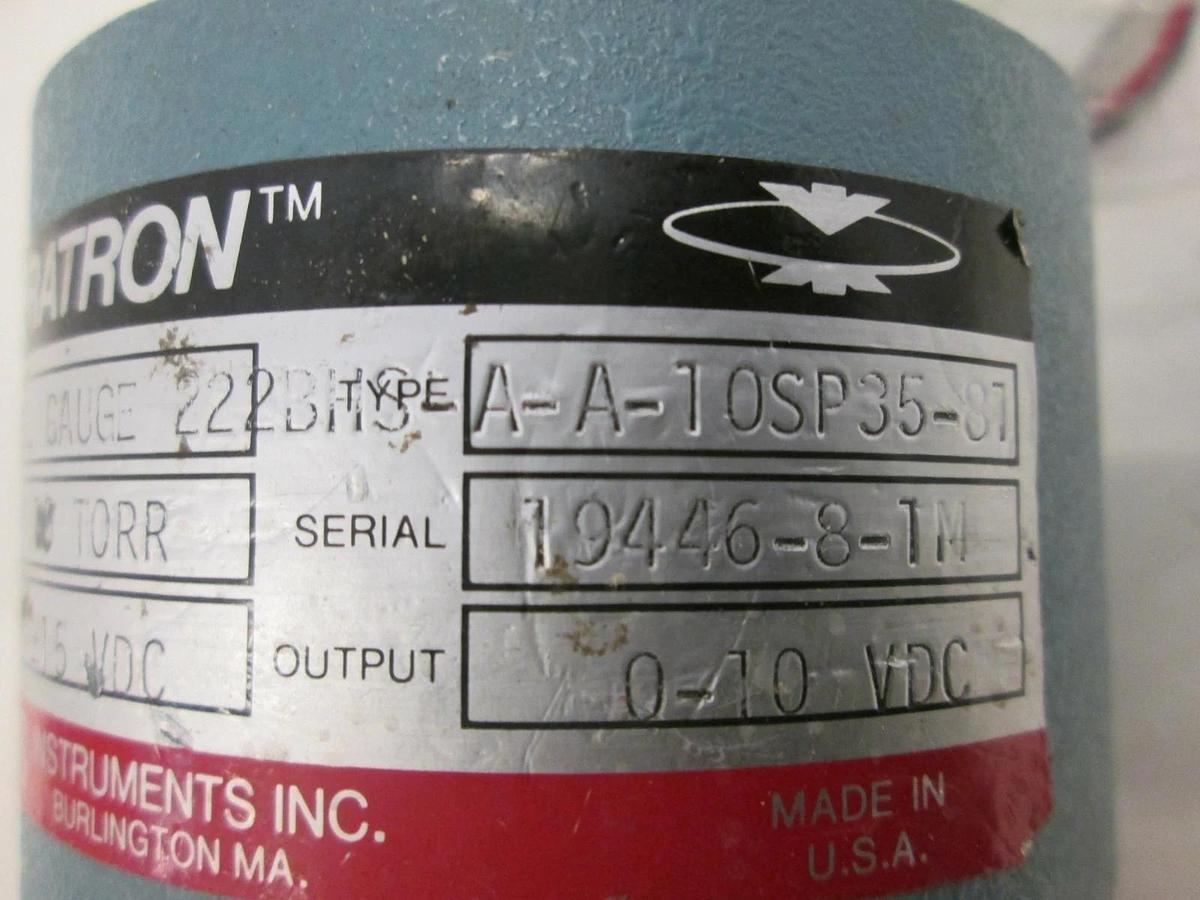 Used MKS, Baratron 10 Torr Pressure Transducer, 222BHS-A-A-10SP35-81, Used