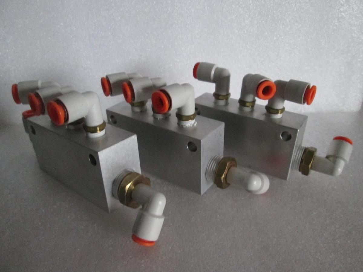 Used SMC, 5 Valve Assy Block Assy, Used, Lot of 3