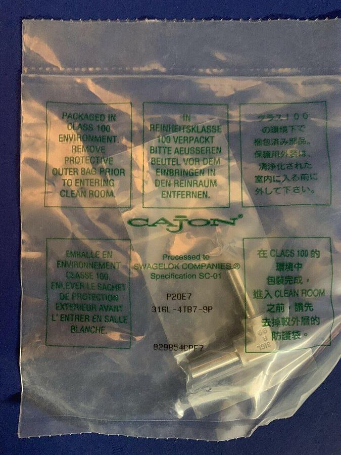 Used SWAGELOK 316L-4TB7-9P Tube Butt Weld Union Elbow, 1/4", SC-01 Cleaned, Lot of 2