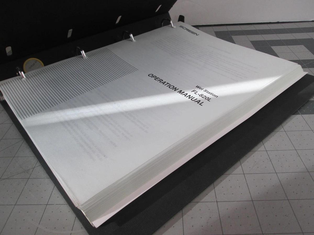 Used Screen, FL-820L, Operator's Manual, Used