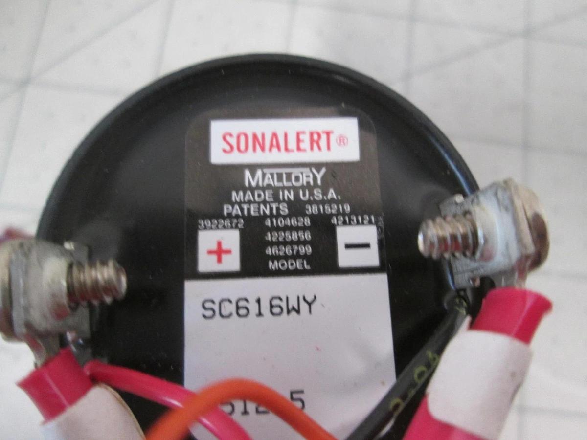 Used Mallory Sonalert, SC616WY, Piezo Transducer Slow Warble Alarm, Used