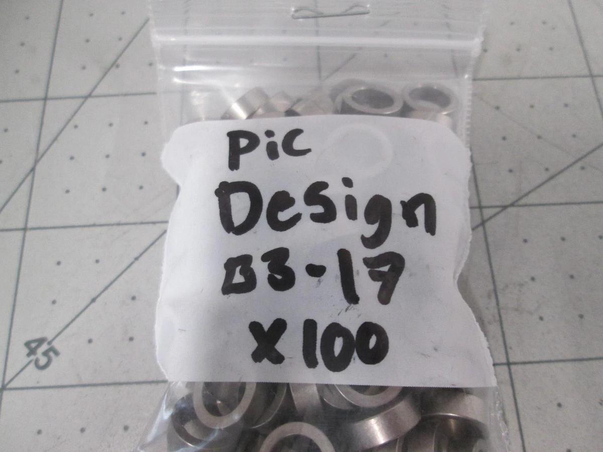 Pic Design, B3-17, Outer Race Shim Spacer, 3/16" x 3/8" for Bearing, New, Lot100