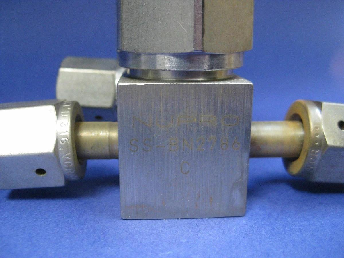 Used Nupro SS-BN2786-C Switching Bellows Sealed Valve, NC Actuator, 1/4" FVCR, Used