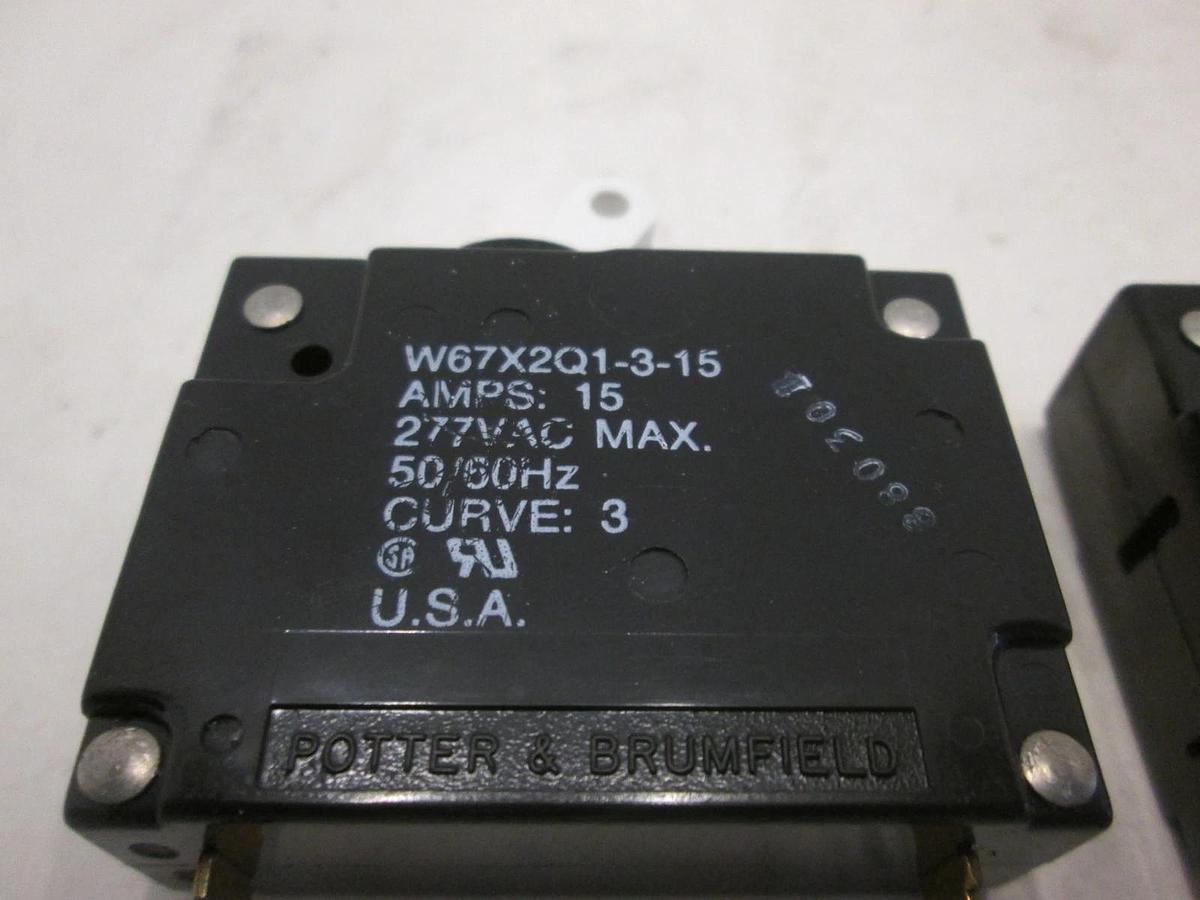Used Potter & Brumfield, W67X2Q1-3-15, Circuit Breaker Switch, Used, Lot of 2