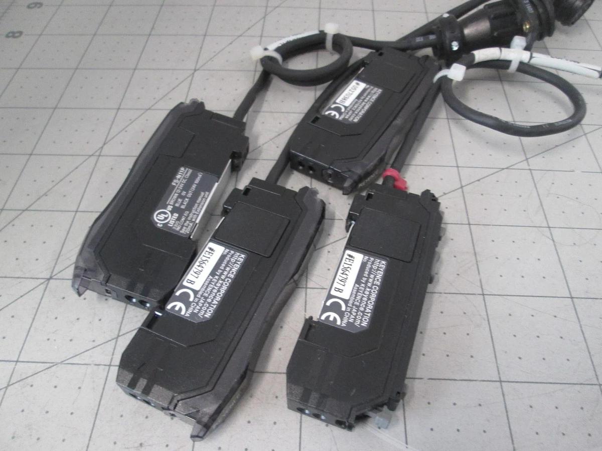 Used Keyence, FS-N11P, Fiber Optic Sensor, Used, Lot of 4