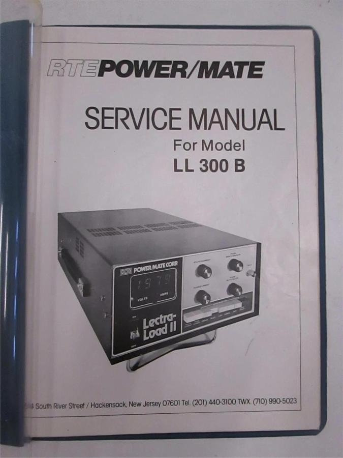 Used RTE Power/Mate Model LL 300 B Service Manual, Used