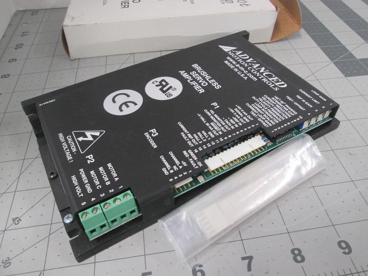 Used Advanced Motion Controls, BE25A201G-INV, Brushless Servo Amplifier, New