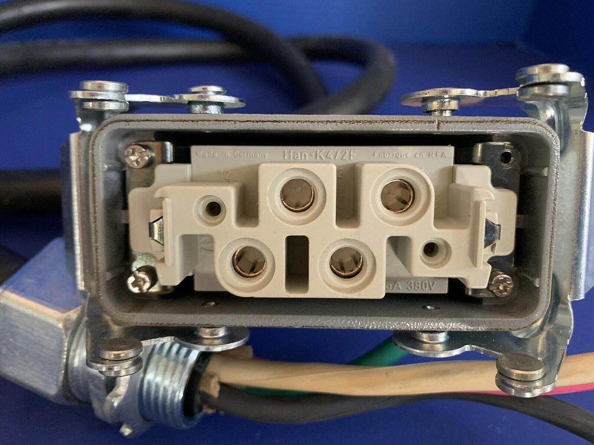 Used BOC Edwards IQ Pump Electrical Power Cord w/ Harting Han-K42F, Used