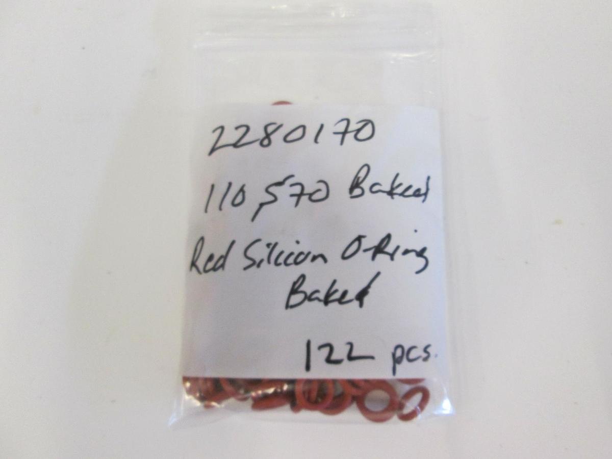 Used Pacific Rubber, 2280170, Silicone Baked Red 110S70, O-Ring Lot of 122