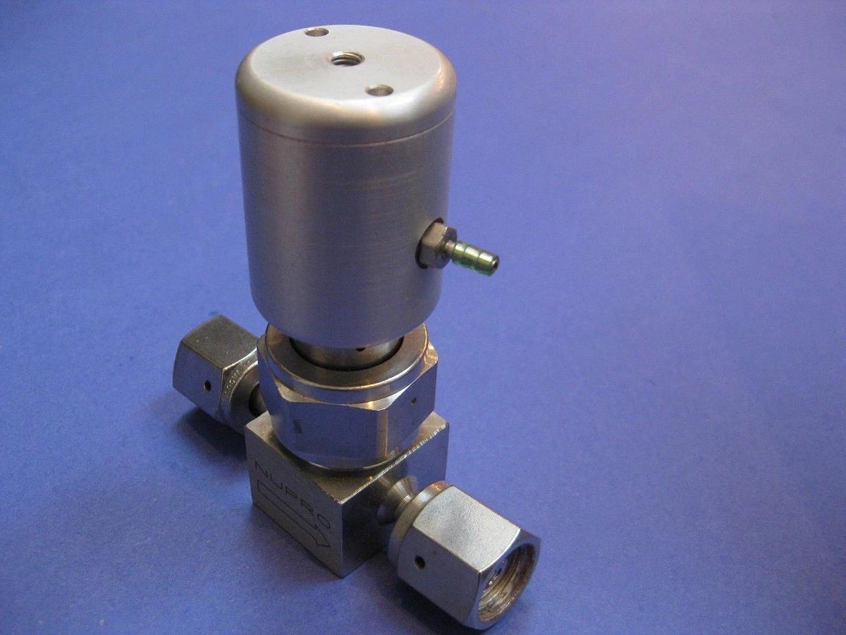 Used Nupro Swagelok 6LV-BNBW4-C, Diaphragm Valve, NC, 1/4" FVCR x 1/4" FVCR, Used