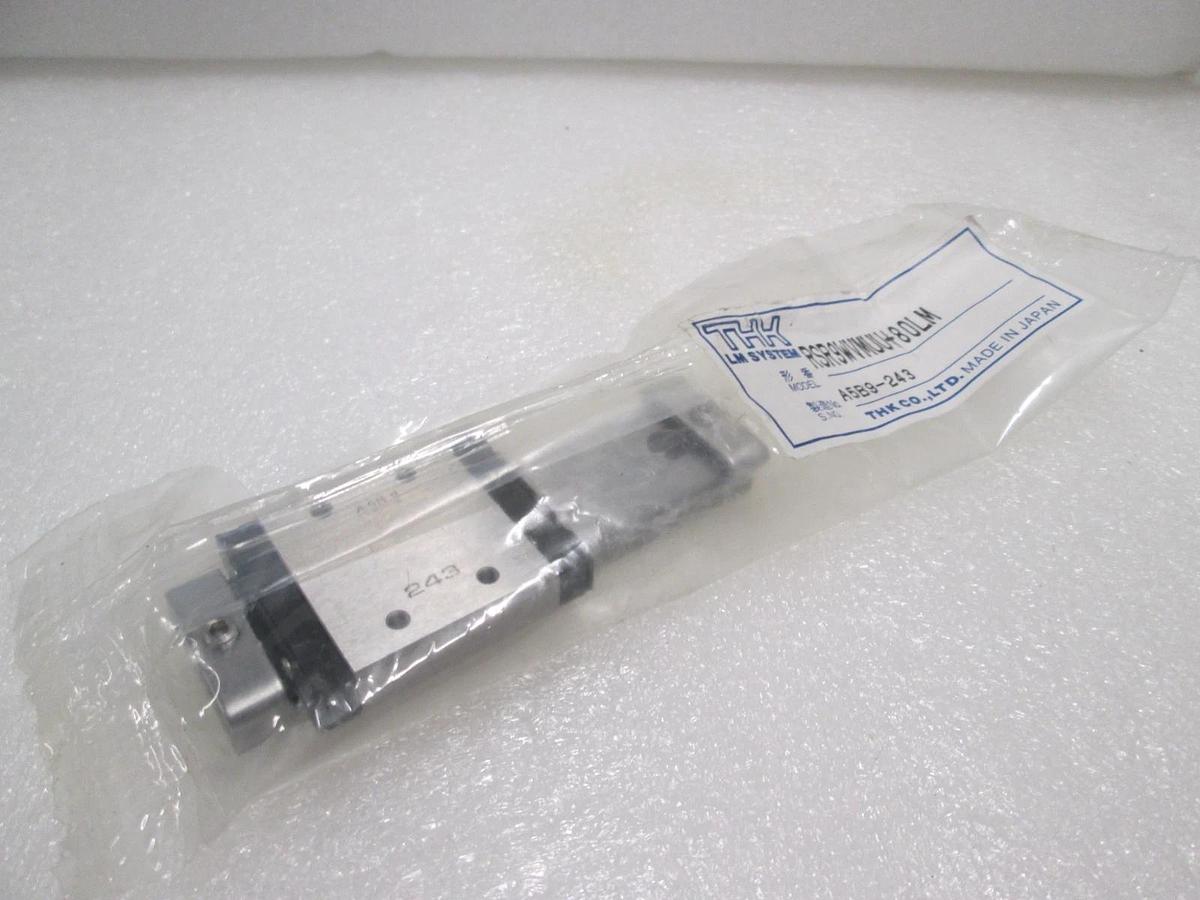 Used THK, RSR9WVMUU+80LM, Bearing Guide Block w/ Slide Rail, New