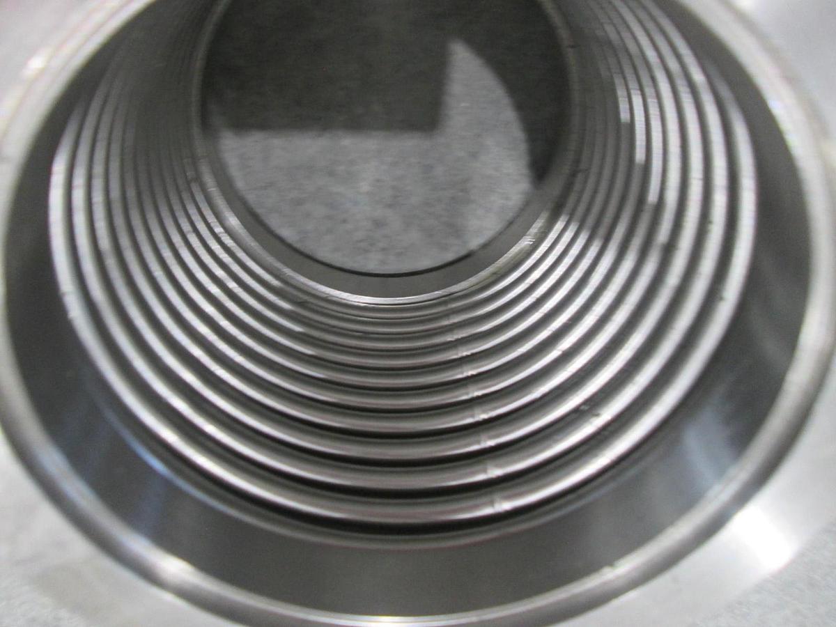 Used Stainless Steel Formed Bellows Vacuum Pipe/Hose, 5"L, 127MM Flange, Used
