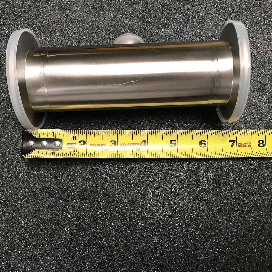 Stainless Steel Vacuum Tube Nipple, NW50 Flange w/ NW16 Port, New