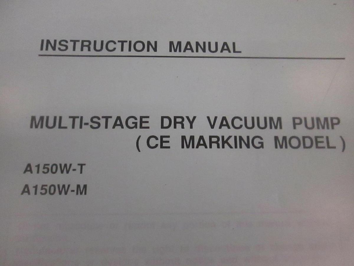 Used Ebara Multi-Stage Dry Vacuum Pump Manual, 6532-F5T131, Used