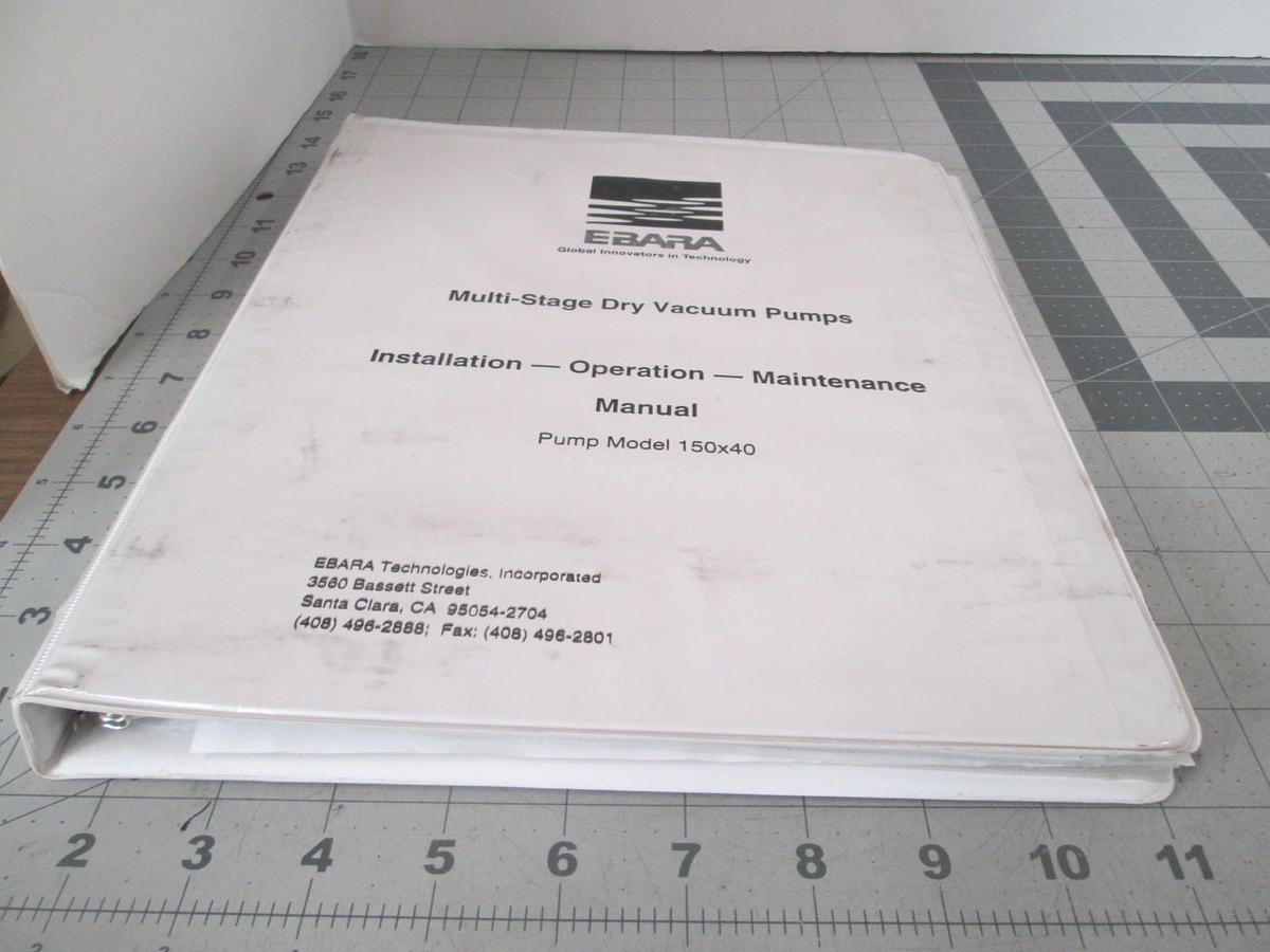 Used Ebara, Model 150x40 Installation and Operation, Maintenance Manual, Used