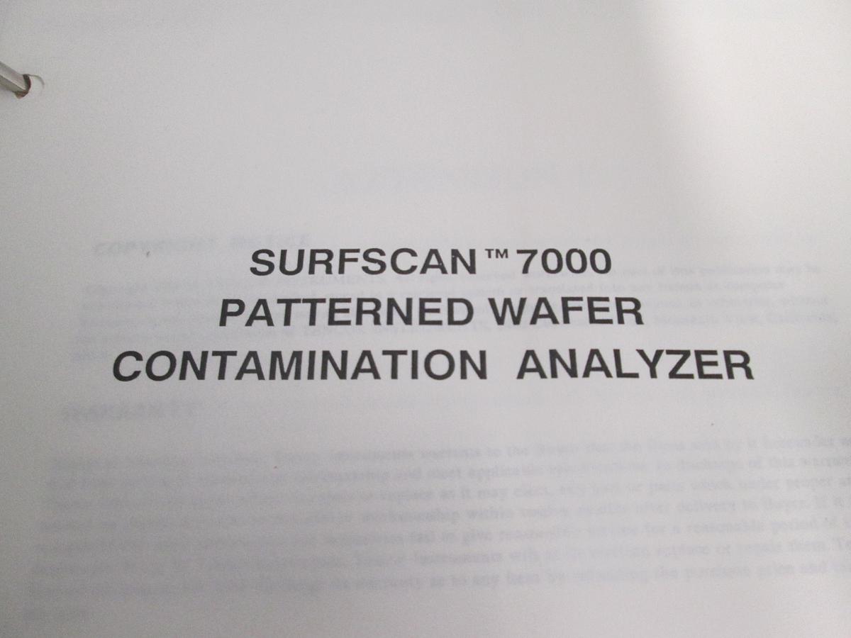 Used Tencore, Prometrix, Surfscan 7000 Patterned Wafer Contamination Analyzer User's Guide, 124214, Used
