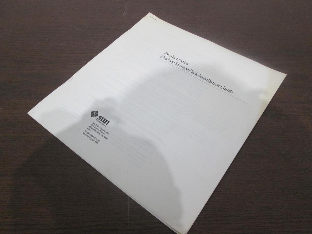 Sun, Product Notes, Desktop Storage Pack Installation Guide, 800-6317-10, New