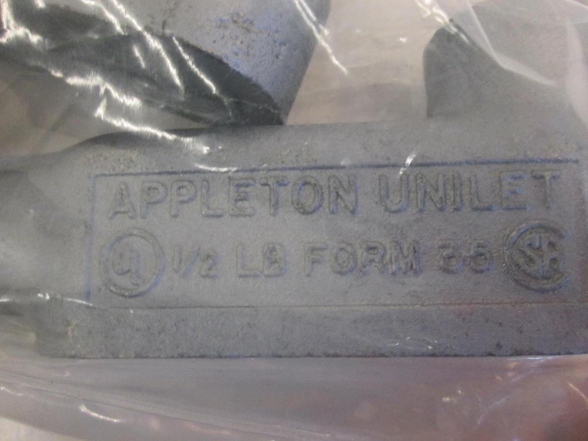 Used Appleton Unilet Conduit Body, 4 1/2", 1/2 LB Form, Used, Lot of 3