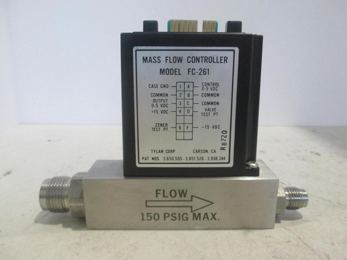 Used Tylan, FC-261, Mass Flow Controller, 20 SLPM, AR, 1/2" and 1/4", Used