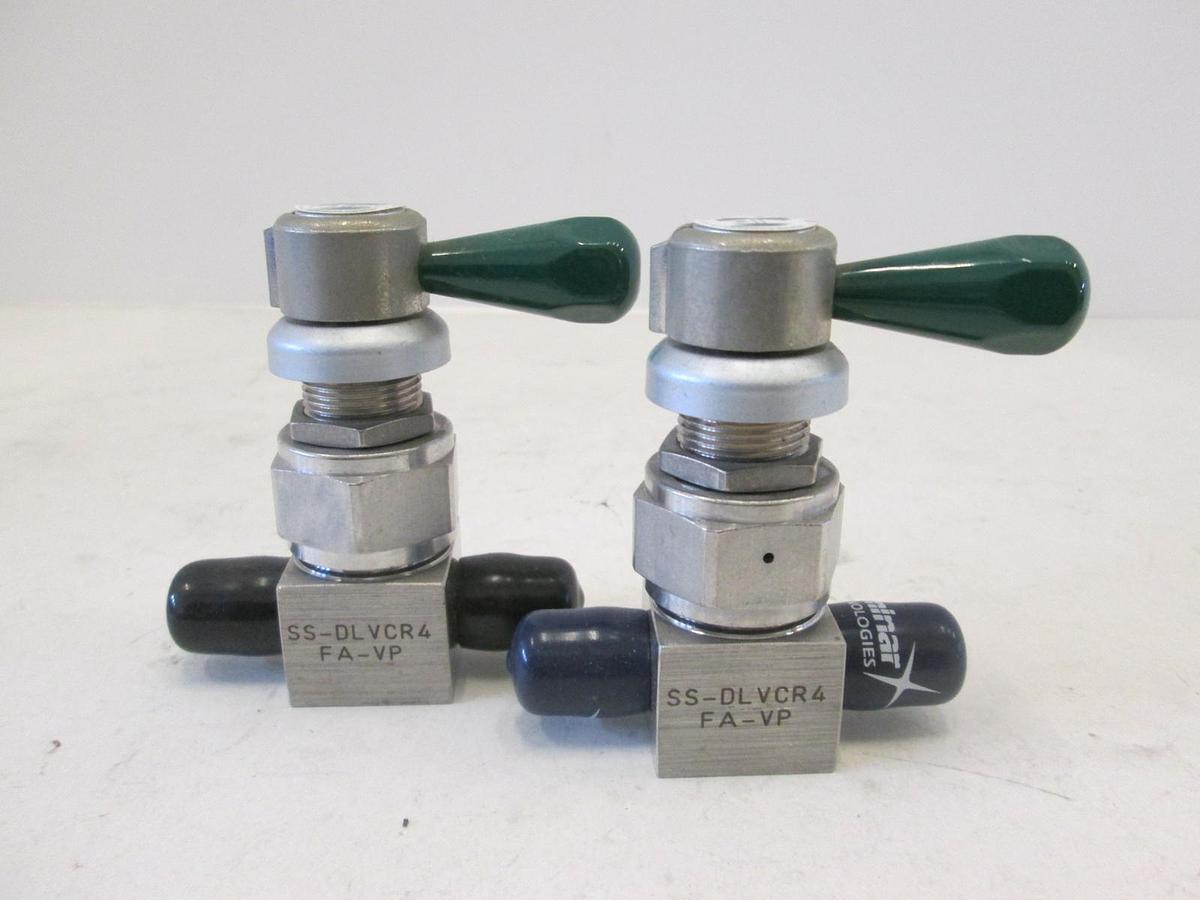 Used Nupro, SS-DLVCR4-FA-VP, Diaphragm Sealed Valve, 1/4 MVCR, Used, Lot of 2