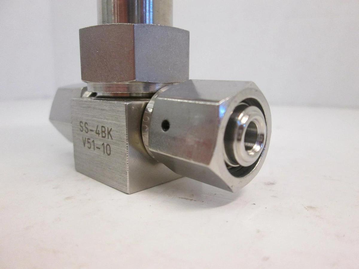 Used Nupro Pneumatic Valve SS-4BK-V51-1O, w/Actuator 1/4" FVCR, Used