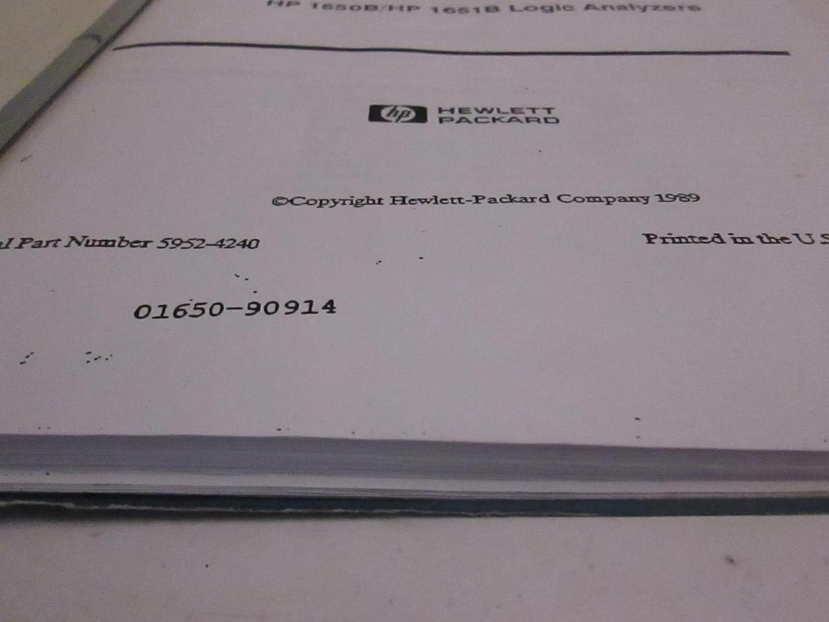 Used HP 1650B/ HP 1651B Logic Analyzer Getting Started Guide, Used