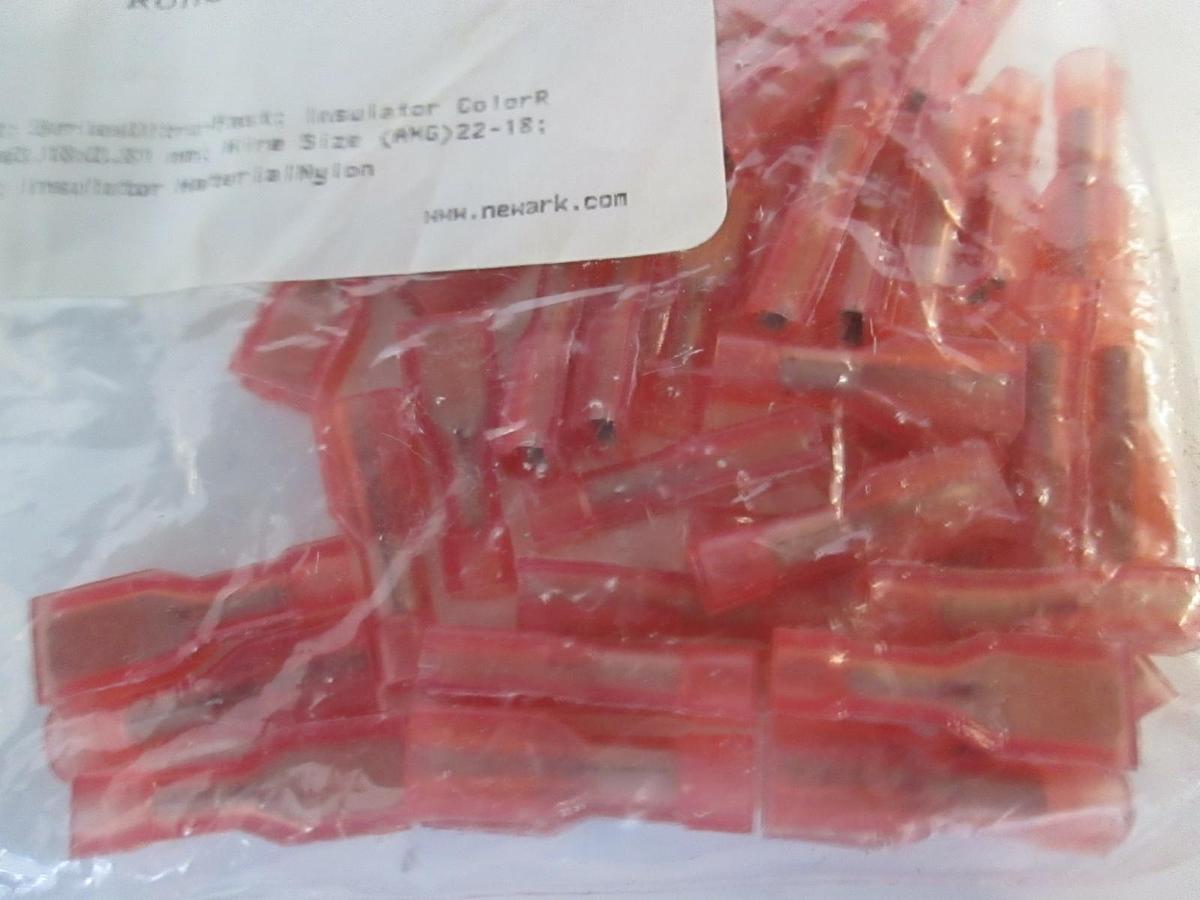 Used Newark Terminal Connector, Female Disconnect, 90F3877, New, Lot of 43