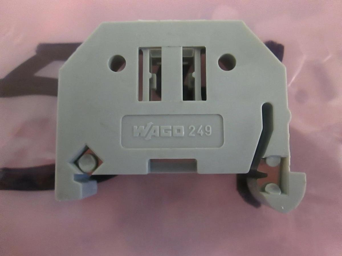 Used Wago 249 Rail Mount Grey End Block Stop Connectors, Lot of 54