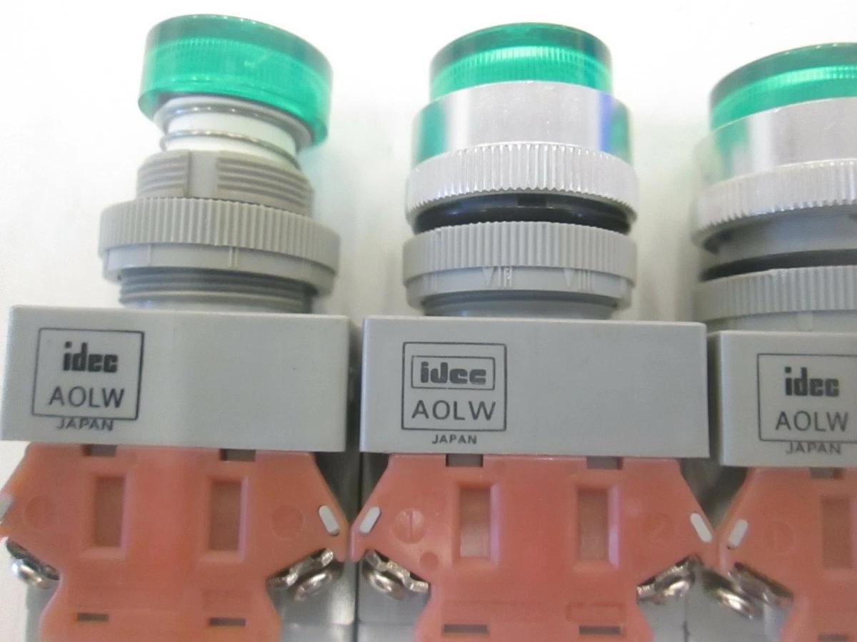 Used Idec, Green Pushbutton Switch, AOLW, Used, Lot of 5