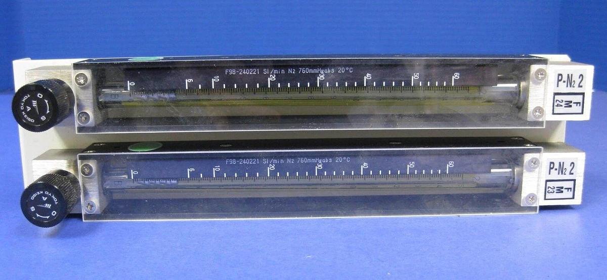 Used Tokyo Keiso Double Rotometer / Purge Meter, 0-60 Sl/Min N2, Used