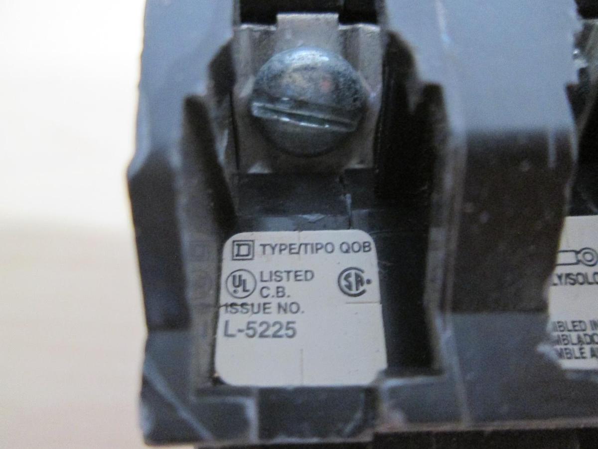 Used Square D, L-5225, Type QOB, 3 Pole Circuit Breaker, 20A, Used